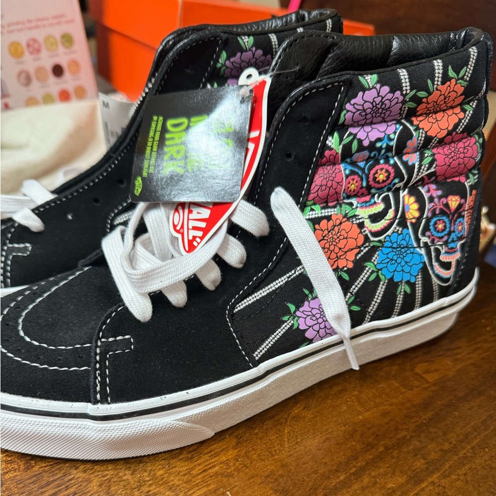 Vans High-Top Sneakers - Black with Multicolor glow in the dark Design